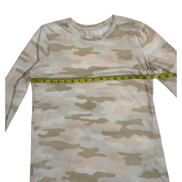 Lucky Brand Women Pink Camo Size Small Lightweight Tee 3/4 Sleeve - Picture 2 of 7